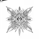 native american tipi feathers birds tattoo design idea