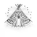 native american tipi feathers birds tattoo design idea