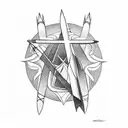 native american arrows geometry tattoo design idea