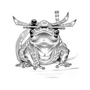 samurai frog tattoo design idea