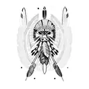native american tipi feathers birds tattoo design idea
