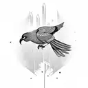 tribal birds tattoo design idea