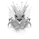 tribal birds tattoo design idea