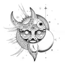 sun and moon tattoo design idea