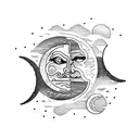 sun and moon tattoo design idea