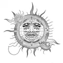 sun and moon tattoo design idea