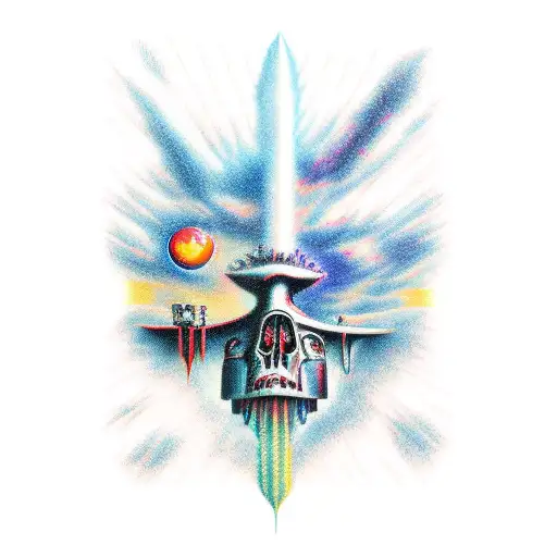 heavens war tattoo design idea