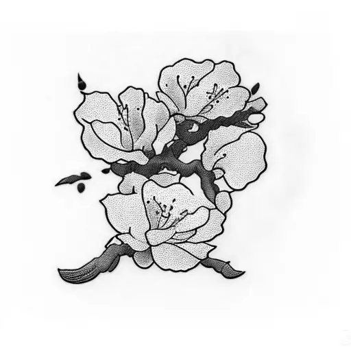 almond blossom tattoo design idea
