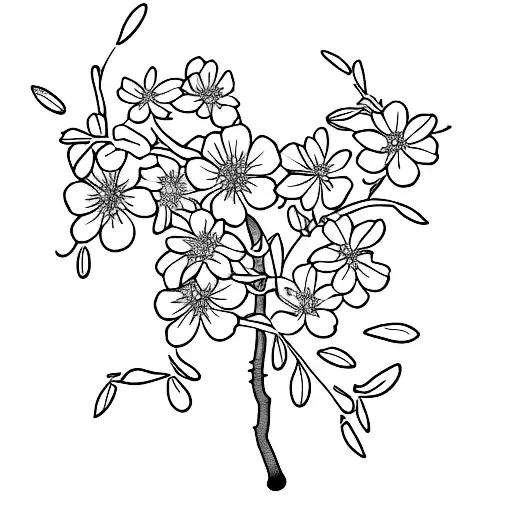 almond blossom tattoo design idea
