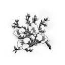 almond blossom tattoo design idea