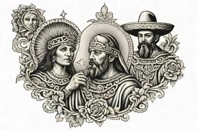 mexican american saints tattoo design idea