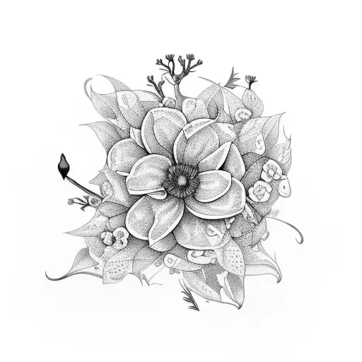 An open book with intricate botanical illustrations blooming from its pages tattoo design idea