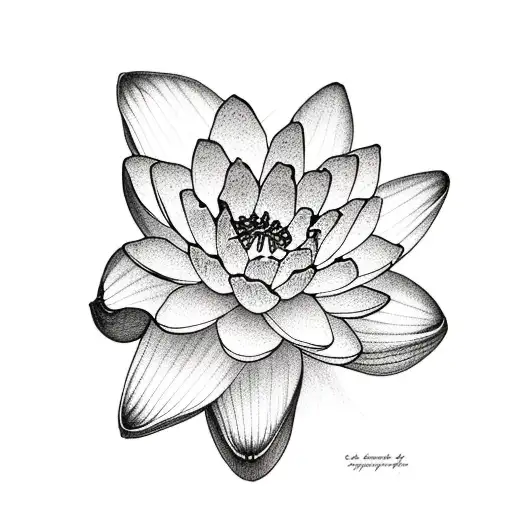 water lily and larkspur  tattoo design idea