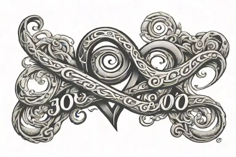 i love you 3000 million infinity symbol tattoo design idea