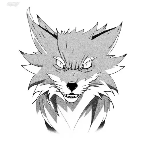 neck tattoo kyubii Kurama Naruto nine tails fox tattoo design idea