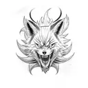neck tattoo kyubii Kurama Naruto nine tails fox tattoo design idea