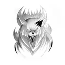 neck tattoo kyubii Kurama Naruto nine tails fox tattoo design idea