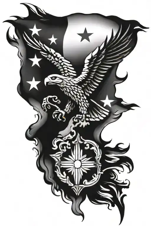 filipino flag with eagle tattoo design idea