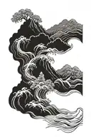 raging river tattoo design idea