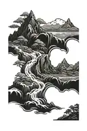 raging river tattoo design idea