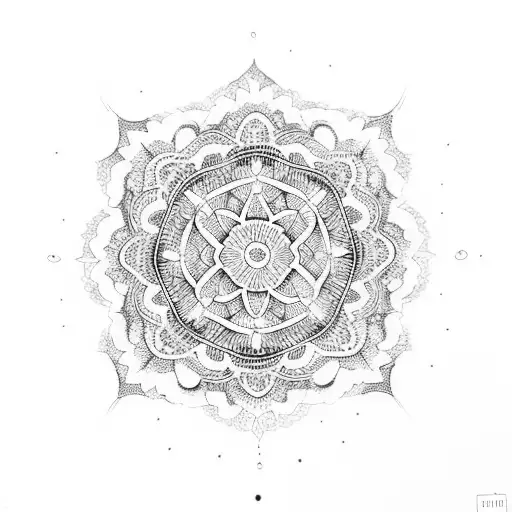 floral mandala lace tattoo design idea