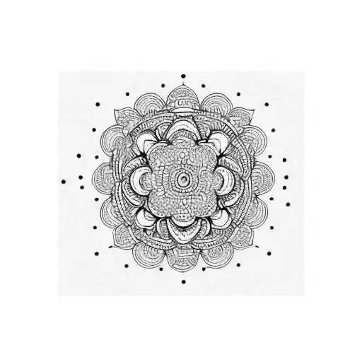 floral mandala lace band tattoo design idea