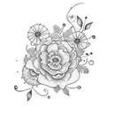 henna thigh tattoo with flowers tattoo design idea