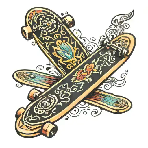 skate board tattoo design idea