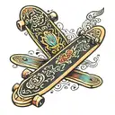 skate board tattoo design idea