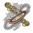 skate board tattoo design idea
