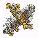skate board tattoo design idea