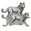 ancient Roman style Romulus and Remus tattoo design idea