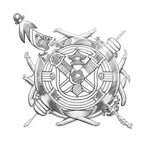 coast guard tatto in the style of one piece tattoo design idea