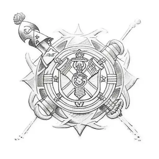 coast guard tatto in the style of one piece tattoo design idea