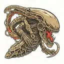 Ross with xenomorph Alien from Alien tattoo design idea