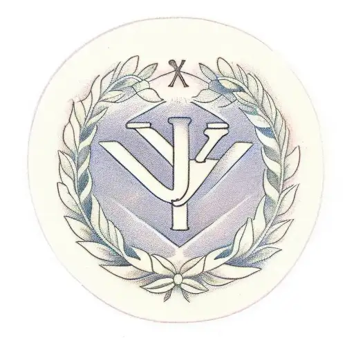 Laurel wreath with the letter V inscribed inside.  tattoo design idea