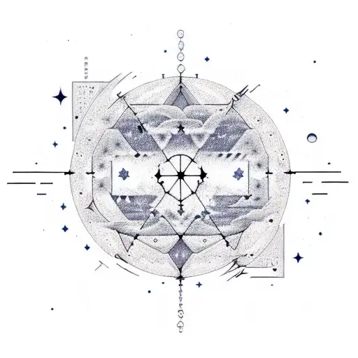 On one side there is a night sky with stars arranged in an encrypted binary code, representing a secret message in the s tattoo design idea