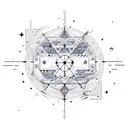 On one side there is a night sky with stars arranged in an encrypted binary code, representing a secret message in the s tattoo design idea