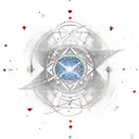 On one side there is a night sky with stars arranged in an encrypted binary code, representing a secret message in the s tattoo design idea