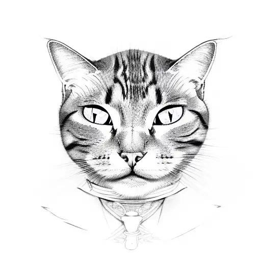 cat, good evil, ying yang tattoo design idea