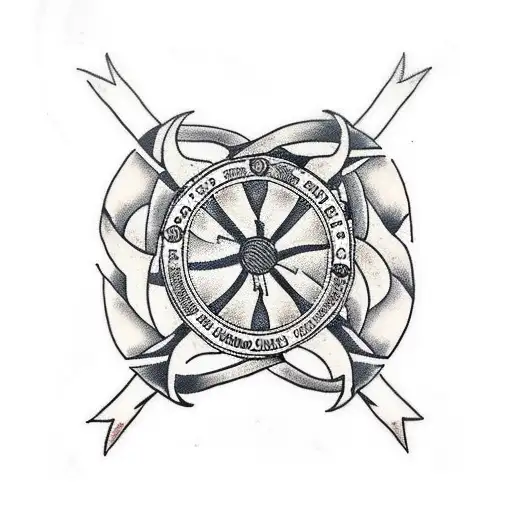 bandana ships wheel tattoo design idea