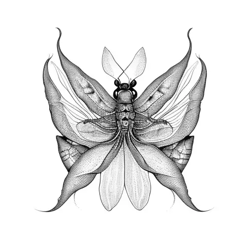 mayfly lily  tattoo design idea