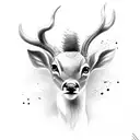 a fine single line tattoo of baby deer, followed by Capra, followed by baby lamb tattoo design idea