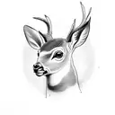 a fine single line tattoo of baby deer, followed by Capra, followed by baby lamb tattoo design idea