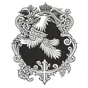 catholic Irish polish eagle tattoo design idea