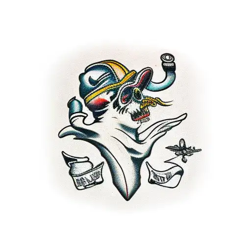  two arms, one bent and holding the wrist of the straight arm tattoo design idea