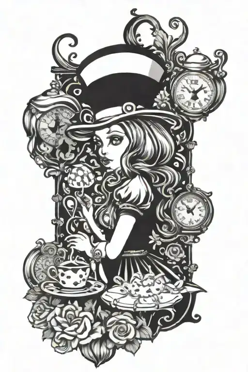 Alice In Wonderland tattoo design idea