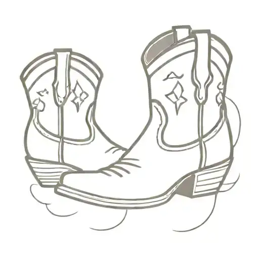small Smokey mountain Cowboy boot tattoo design tattoo design idea
