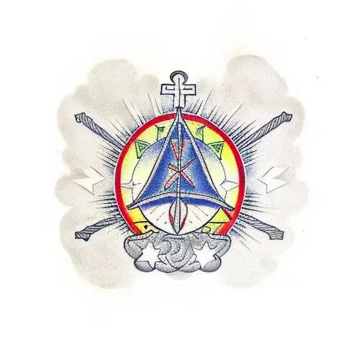 red ankh tattoo design idea