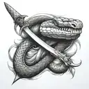snake sword tattoo design idea